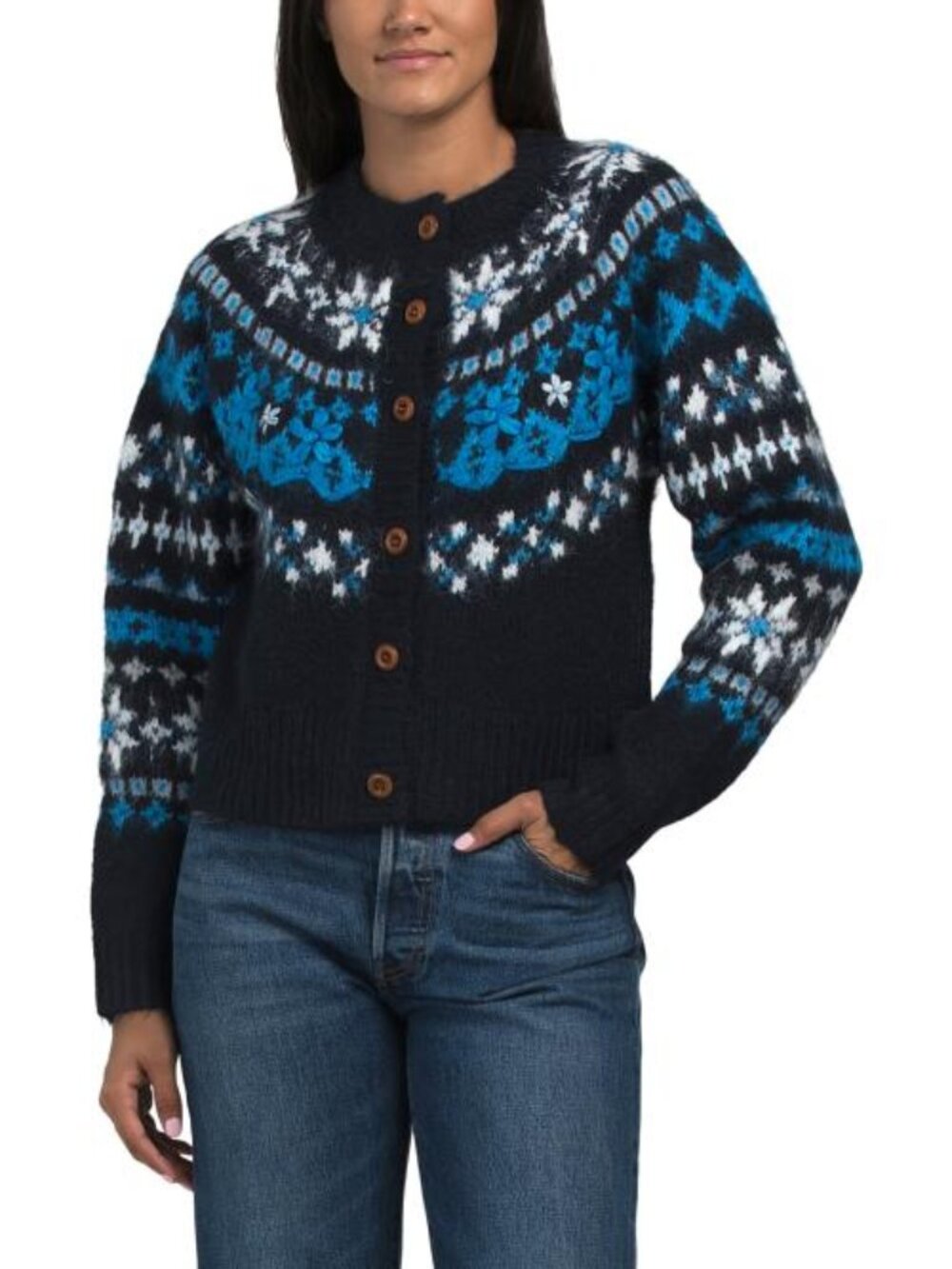 NVLT Fair Isle Cardigan With Embroidery